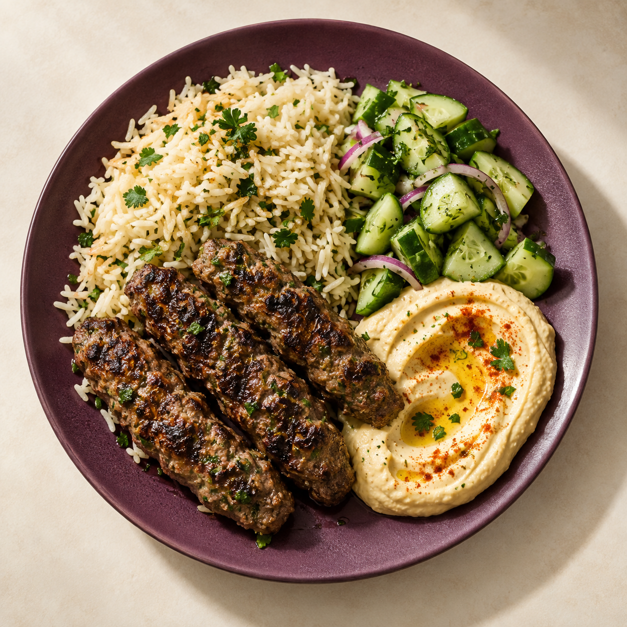 Concept presentation of Herb & spice lamb kofta