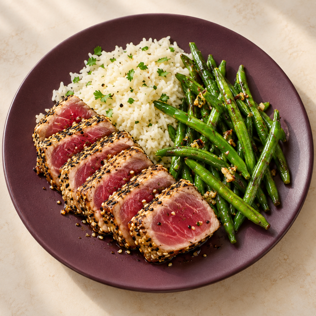 Concept presentation of Citrus-seared tuna